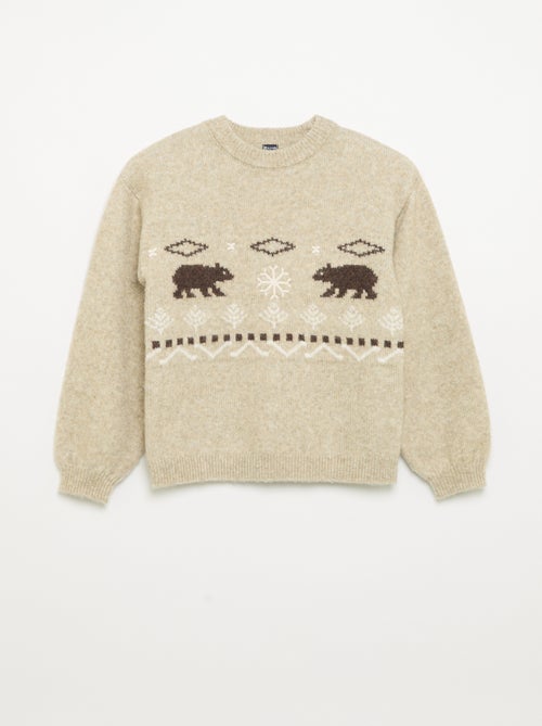Maglione in maglia jacquard con motivi 'orso' - Kiabi