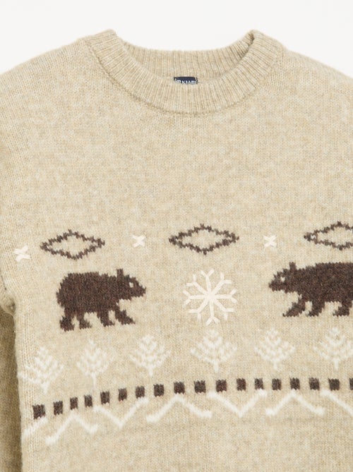 Maglione in maglia jacquard con motivi 'orso' - Kiabi
