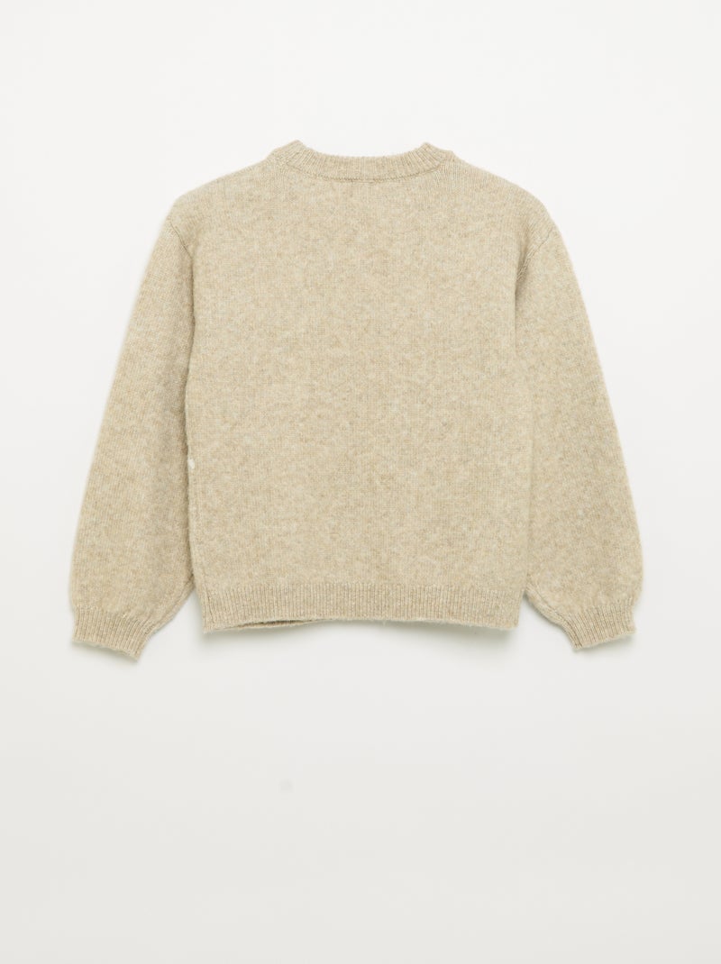Maglione in maglia jacquard con motivi 'orso' Beige - Kiabi