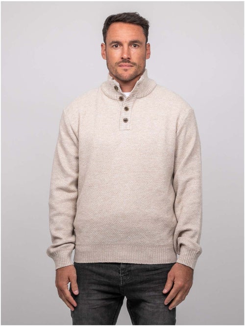 Maglione in maglia mélange con collo alto abbottonato lookies - Kiabi Maglione in maglia mélange con collo alto abbottonato lookies - Kiabi