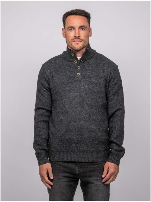 Maglione in maglia mélange con collo alto abbottonato lookies - Kiabi Maglione in maglia mélange con collo alto abbottonato lookies - Kiabi