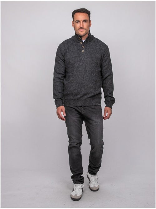Maglione in maglia mélange con collo alto abbottonato lookies - Kiabi Maglione in maglia mélange con collo alto abbottonato lookies - Kiabi