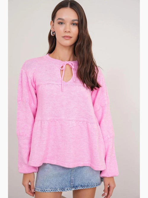 Maglione in maglia morbida con dettaglio a laccio mixray - Kiabi