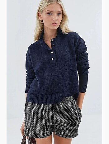 Maglione in maglia morbida testurizzata con bottoni hiccup