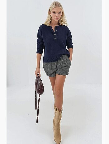 Maglione in maglia morbida testurizzata con bottoni hiccup