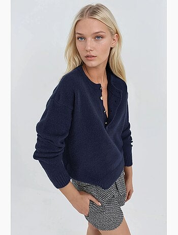 Maglione in maglia morbida testurizzata con bottoni hiccup
