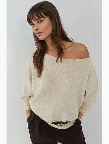 Maglione in maglia morbida testurizzata con spalle scoperte hiccup