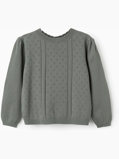 Maglione in maglia openwork di cotone b&s - Kiabi