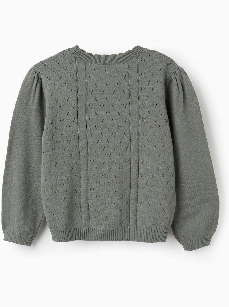 Maglione in maglia openwork di cotone b&s Verde chiaro - Kiabi