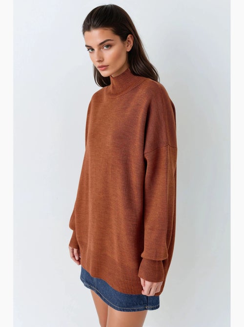 Maglione in maglia oversize a mezzo collo alto my fashion - Kiabi Maglione in maglia oversize a mezzo collo alto my fashion - Kiabi
