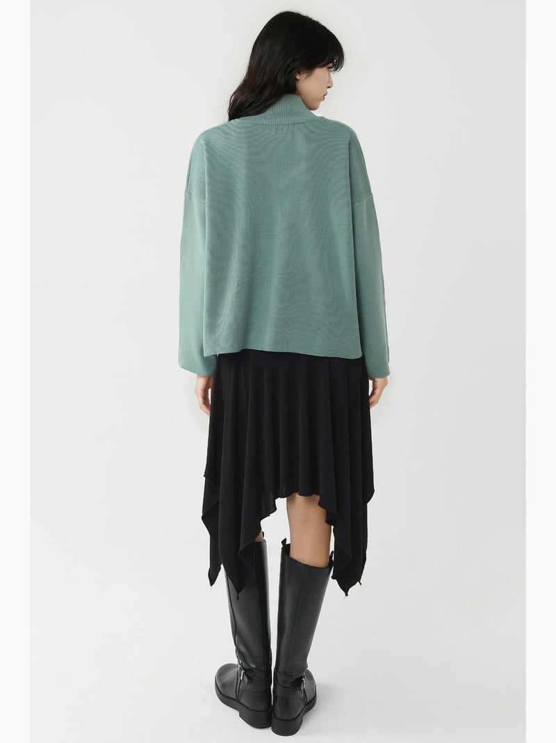 Maglione in maglia oversize a mezzo collo alto my fashion Verde pastello - Kiabi