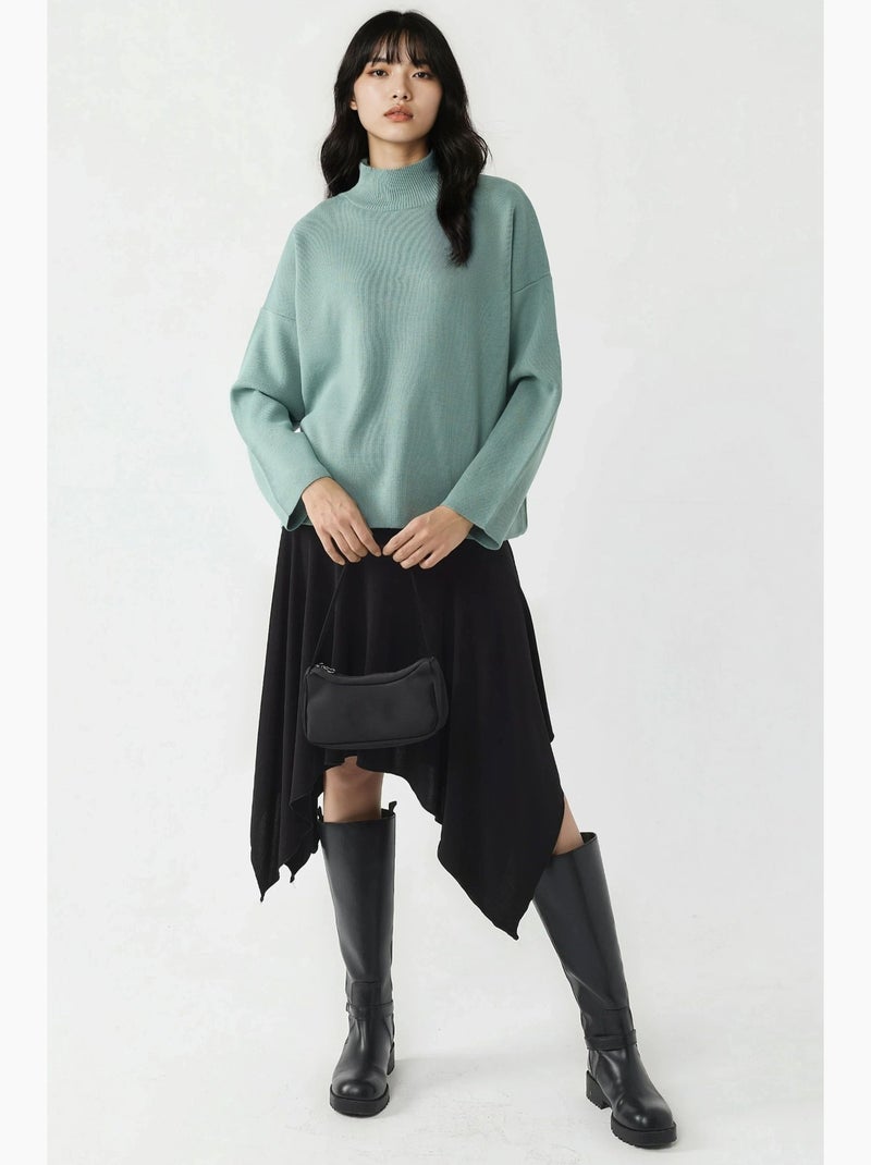 Maglione in maglia oversize a mezzo collo alto my fashion Verde pastello - Kiabi
