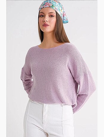 Maglione in maglia oversize con scollo a barca mixray