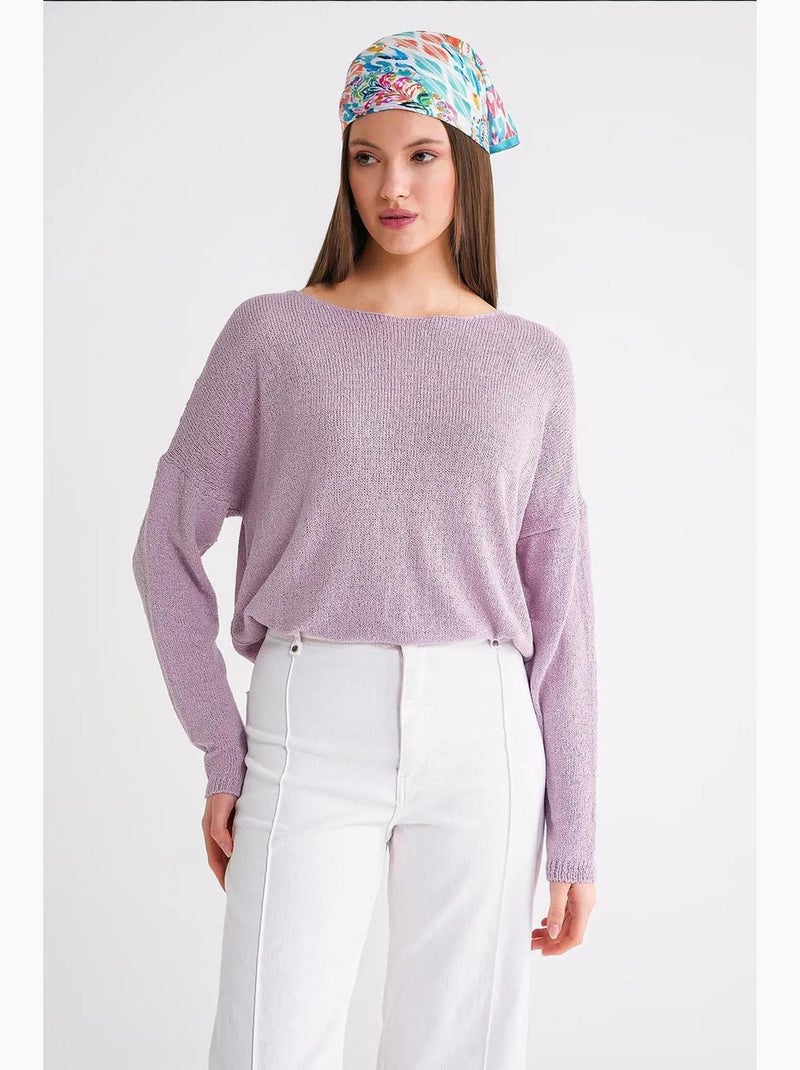 Maglione in maglia oversize con scollo a barca mixray Lavanda - Kiabi