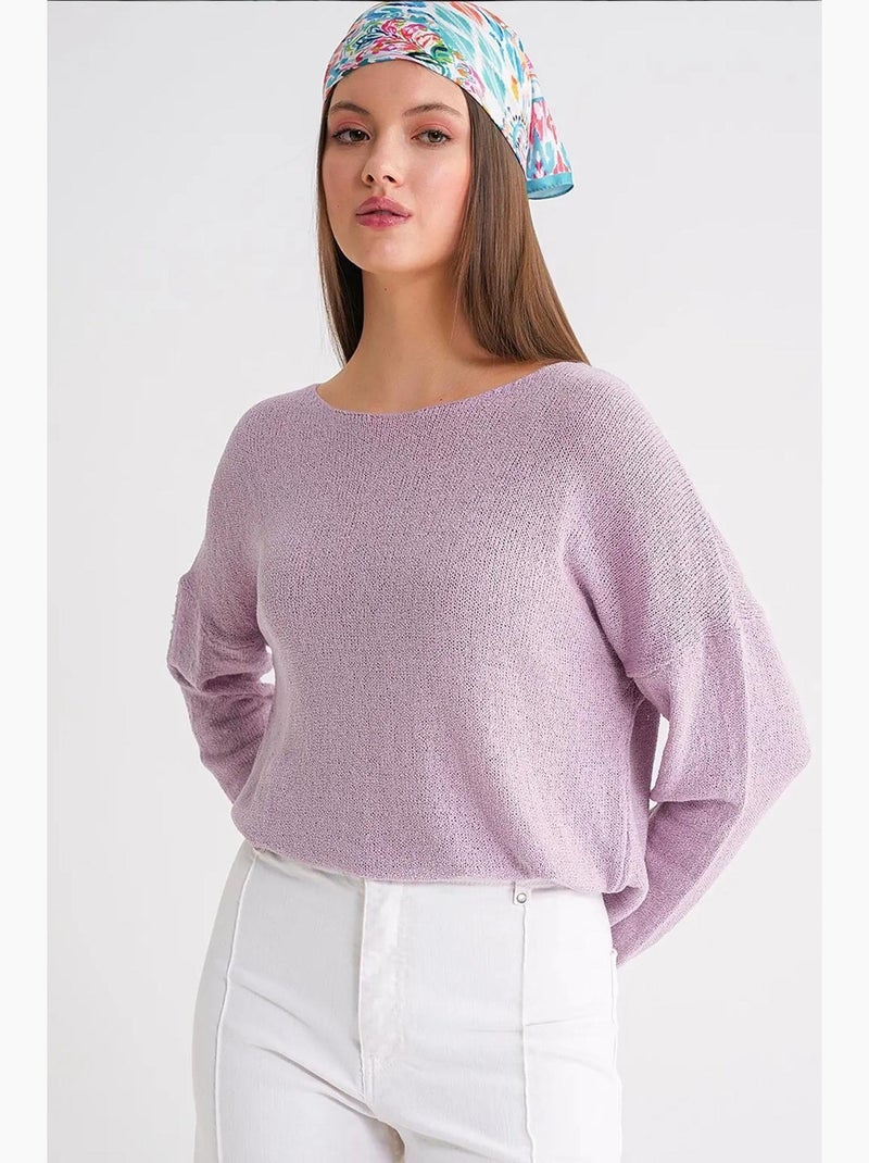 Maglione in maglia oversize con scollo a barca mixray Lavanda - Kiabi