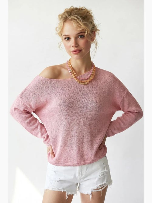 Maglione in maglia oversize con scollo a barca mixray - Kiabi