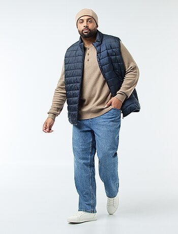 Pullover in maglia piqué con collo rotondo abbottonato