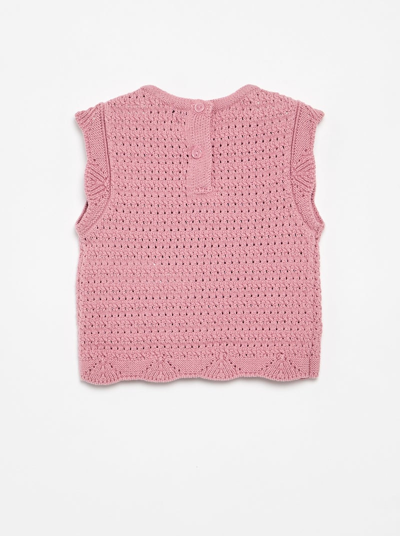 Maglione in maglia senza maniche Rosa - Kiabi