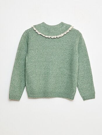 Maglione in maglia soffice con colletto Claudine