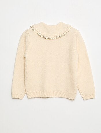 Maglione in maglia soffice con colletto Claudine