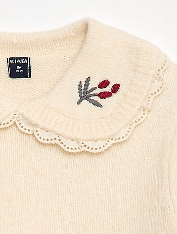 Maglione in maglia soffice con colletto Claudine