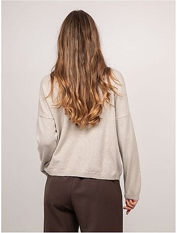 Maglione in maglia sottile con scollo a v e paillettes koraka
