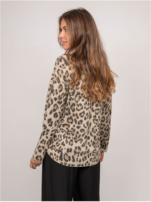 Maglione in maglia sottile con stampa leopardata farenza - Kiabi
