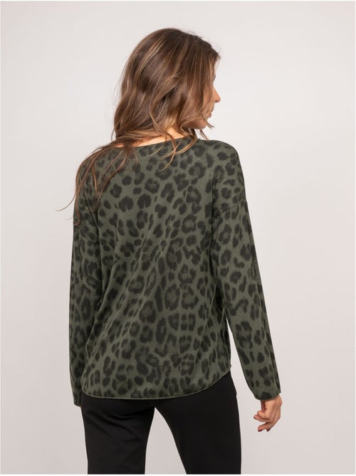 Maglione in maglia sottile con stampa leopardata farenza - Kiabi