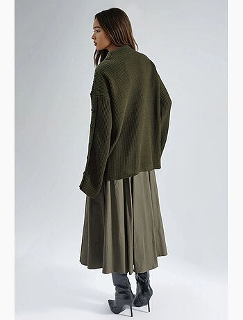 Maglione in maglia spessa con spacco e dettagli con bottoni hiccup