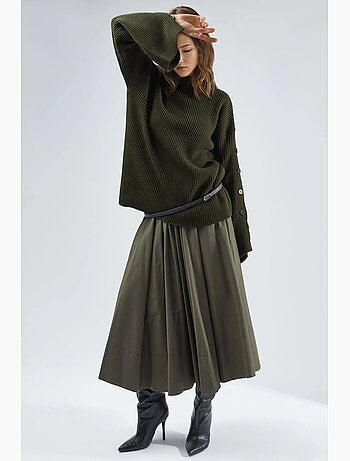 Maglione in maglia spessa con spacco e dettagli con bottoni hiccup
