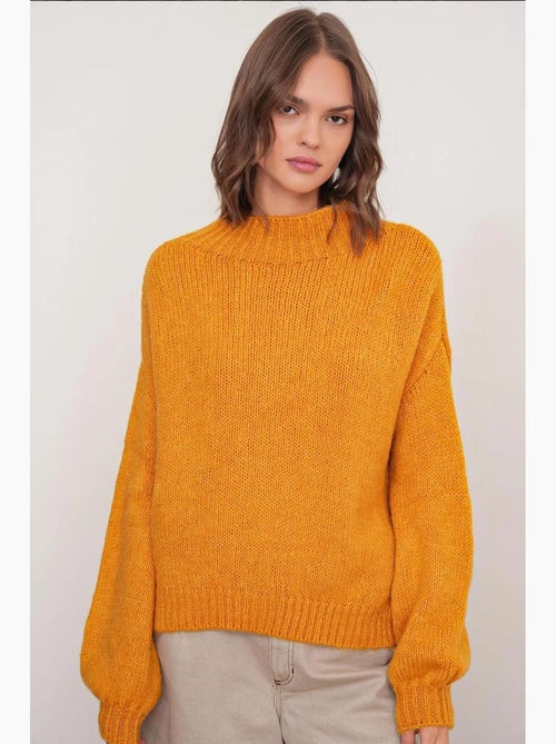 Maglione in maglia spessa relaxed fit con girocollo mixray - Kiabi Maglione in maglia spessa relaxed fit con girocollo mixray - Kiabi
