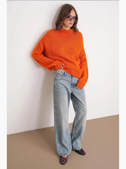 Maglione in maglia spessa relaxed fit con girocollo mixray - Kiabi Maglione in maglia spessa relaxed fit con girocollo mixray - Kiabi