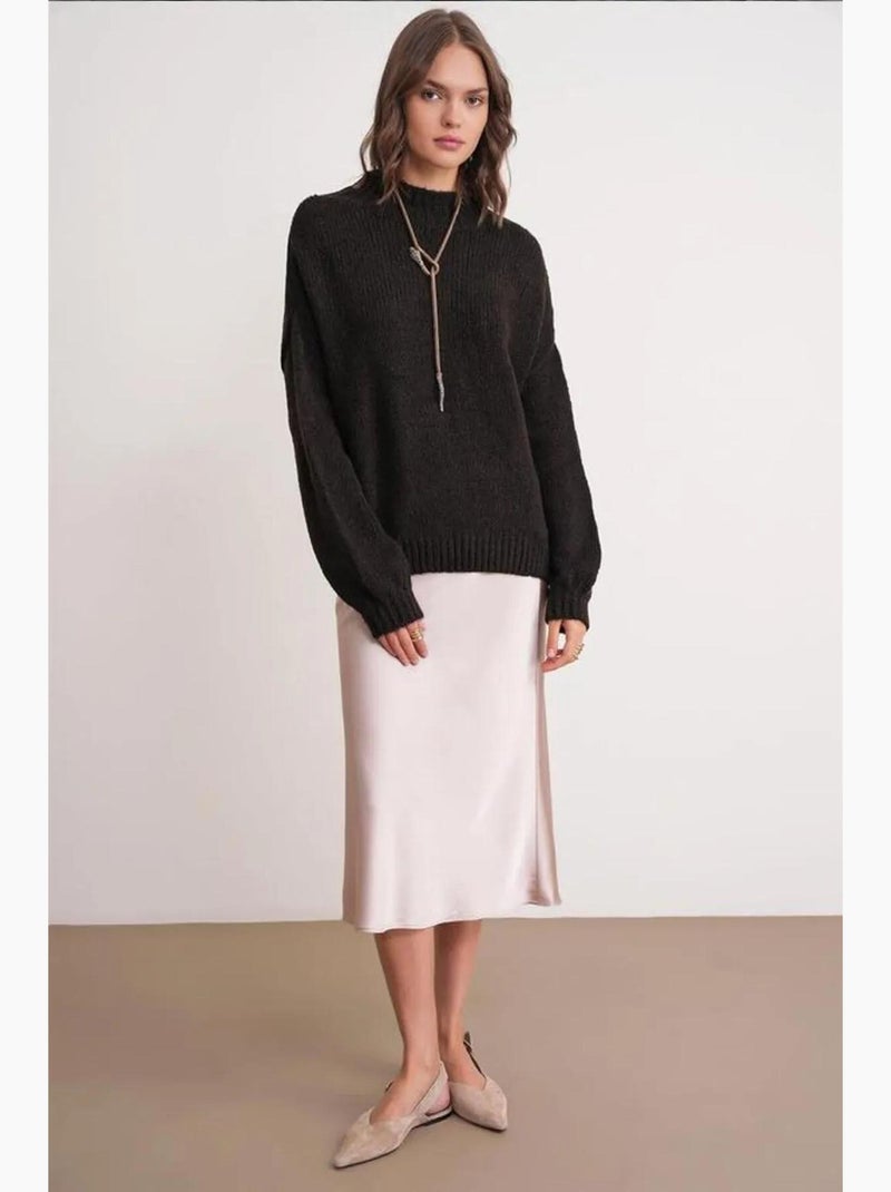 Maglione in maglia spessa relaxed fit con girocollo mixray Marrone cioccolato - Kiabi