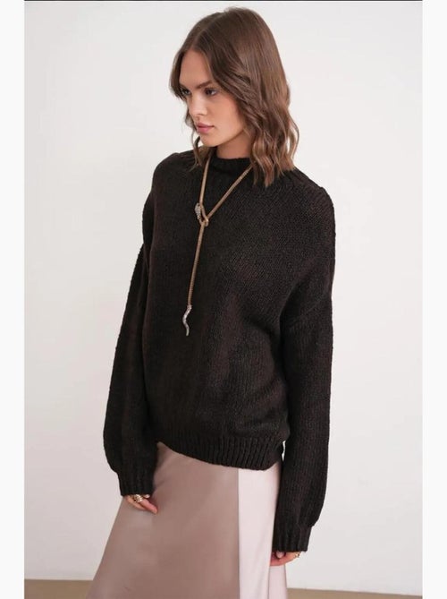 Maglione in maglia spessa relaxed fit con girocollo mixray - Kiabi Maglione in maglia spessa relaxed fit con girocollo mixray - Kiabi