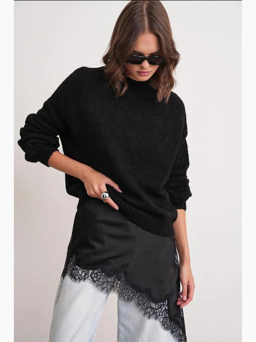 Maglione in maglia spessa relaxed fit con girocollo mixray - Kiabi Maglione in maglia spessa relaxed fit con girocollo mixray - Kiabi