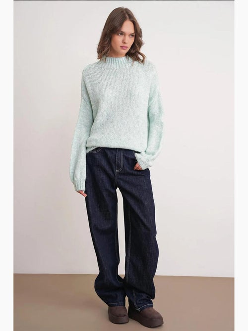 Maglione in maglia spessa relaxed fit con girocollo mixray - Kiabi Maglione in maglia spessa relaxed fit con girocollo mixray - Kiabi
