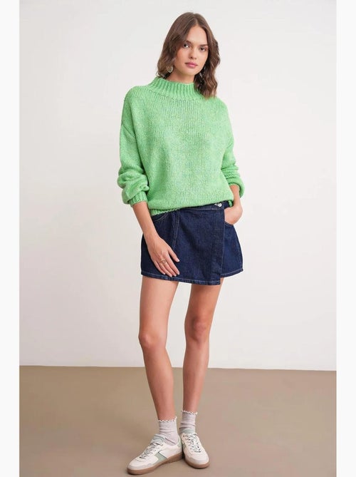 Maglione in maglia spessa relaxed fit con girocollo mixray - Kiabi Maglione in maglia spessa relaxed fit con girocollo mixray - Kiabi