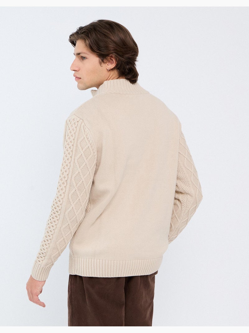 Maglione in maglia strutturata, mo fashion Beige - Kiabi