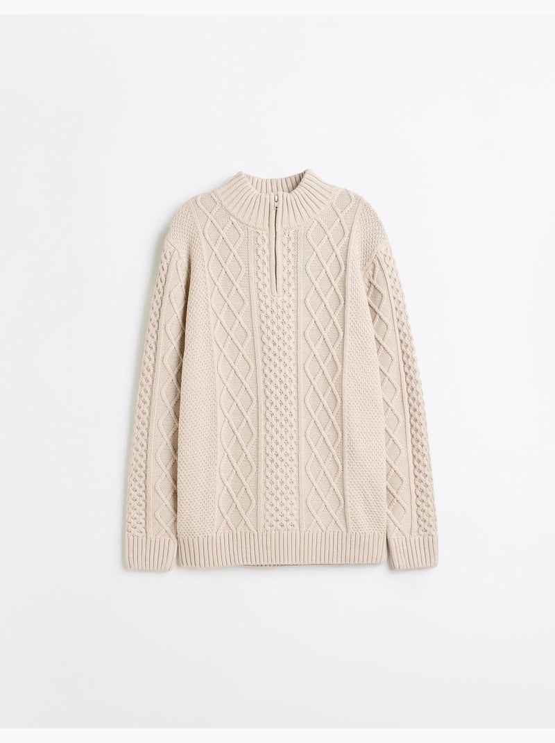 Maglione in maglia strutturata, mo fashion Beige - Kiabi
