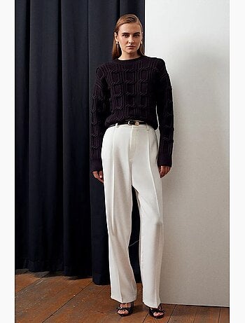 Maglione in maglia testurizzata con girocollo dilvin
