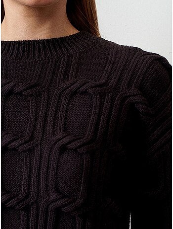 Maglione in maglia testurizzata con girocollo dilvin