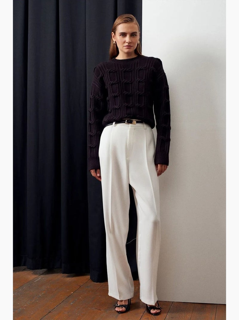 Maglione in maglia testurizzata con girocollo dilvin Nero - Kiabi
