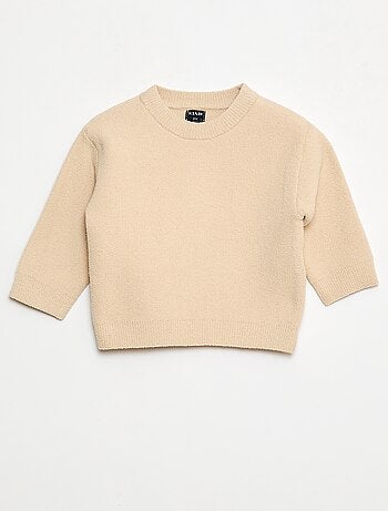 Maglione in maglia tinta unita con collo rotondo