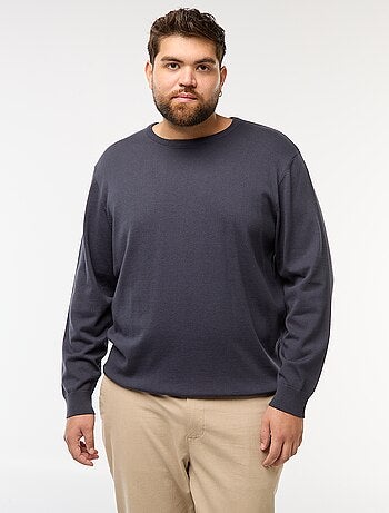 Maglione in maglia tinta unita con collo rotondo
