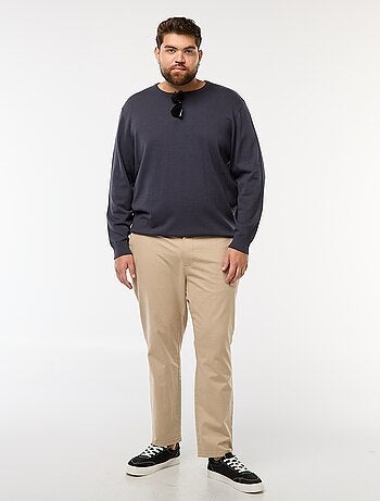 Maglione in maglia tinta unita con collo rotondo