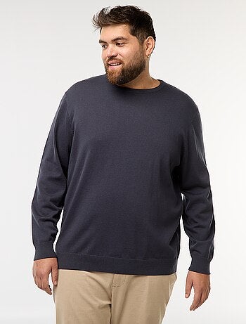 Maglione in maglia tinta unita con collo rotondo