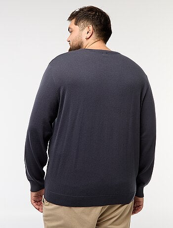 Maglione in maglia tinta unita con collo rotondo