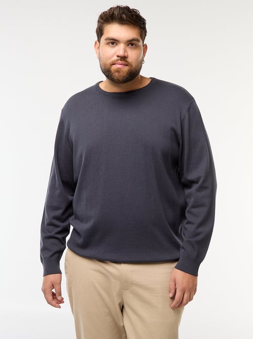 Maglione in maglia tinta unita con collo rotondo - Kiabi