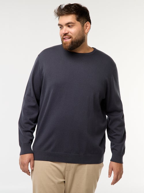 Maglione in maglia tinta unita con collo rotondo - Kiabi