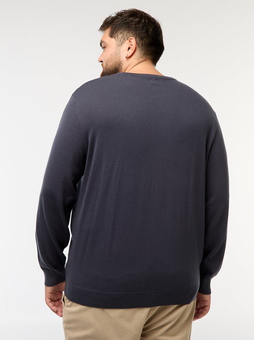 Maglione in maglia tinta unita con collo rotondo - Kiabi